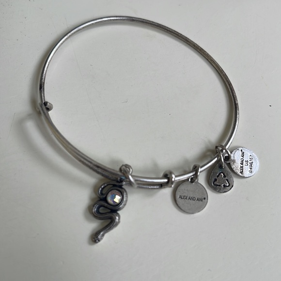 Alex & Ani “Vintage” Bangle Bracelets - silver, antique gold, crystal beaded, 6 - Picture 3 of 7